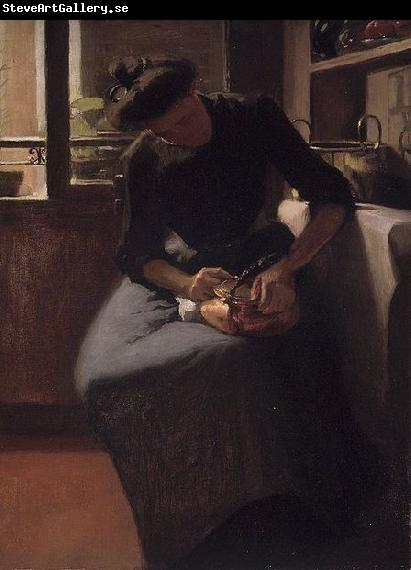 Minerva Josephine Chapman Woman Polishing a Kettle